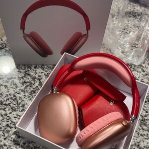 Stylish Red Over-Ear Headphones